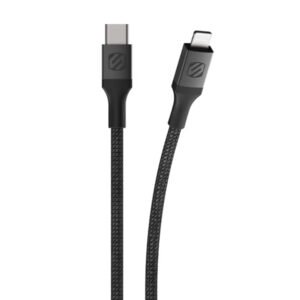 كابل Scosche STRKELINE™ PREMIUM 8  مضفر للشحن والمزامنة Lightning® إلى USB-C أسود