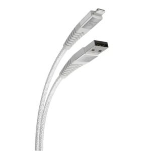 كابل Scosche StrikeLine عالي التحمل من USB-A إلى Lightning بطول 4 أقدام باللون الأبيض
