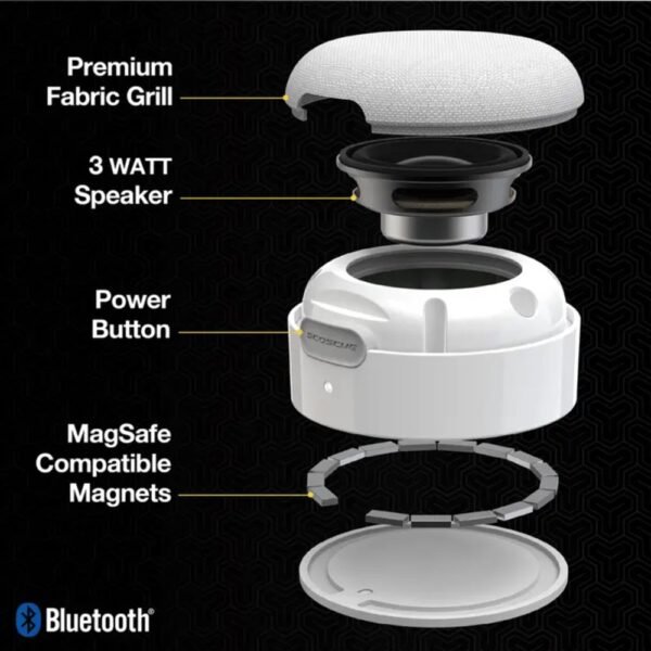 Scosche True Wireless Bluetooth Speaker Compatible with MagSafe Bluetooth Compatible Device,White - Image 5