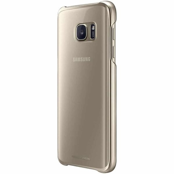 Samsung  Galaxy S7edge clear Back Cover Gold - Image 2