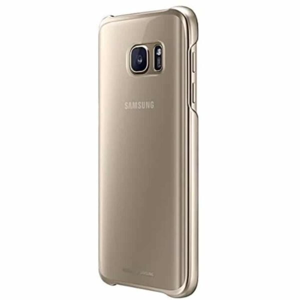 Samsung  Galaxy S7edge clear Back Cover Gold - Image 5