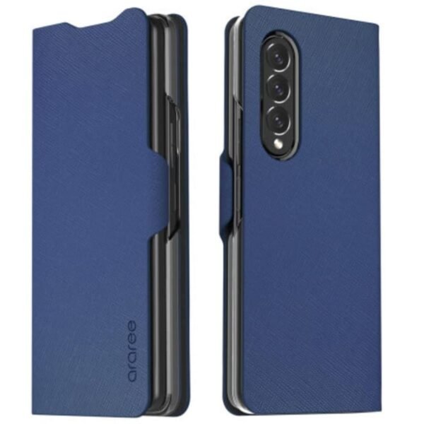 Araree Bonnet Samsung Galaxy Z Fold 3 Wallet Stand Case - ASH BLUE