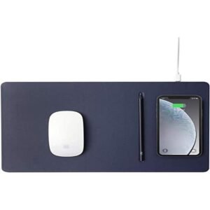 Pout Hands 3 Pro Dual 3In1 Wide Space Dual Fast Wireless Charing Mouse Pad Frost-Blue