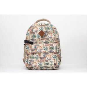 Smart Gate School Carrying Tree Leafs Backpack With USB Port 15.6 Beige