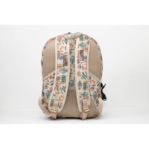 Smart Gate School Carrying Tree Leafs Backpack 6 Pockets With USB Port 15.6 Beige - Image 4