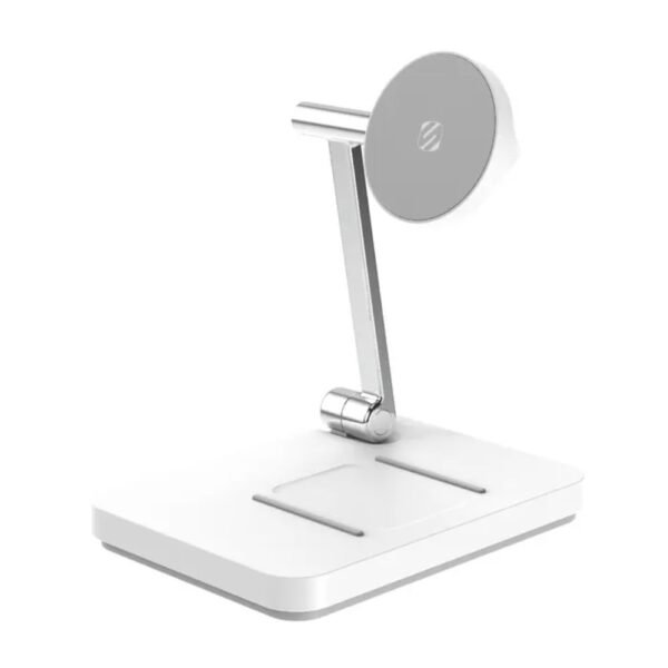 Scosche Fast Wireless Charging Station, Phone Charger for MagSafe Silver