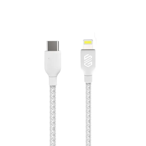 Smart Gate Cable braided USB-C to Lightning Fast, Shielded 1.8m White