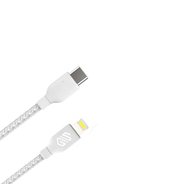 Smart Gate Cable braided USB-C to Lightning Fast, Shielded 1.8m White - Image 2