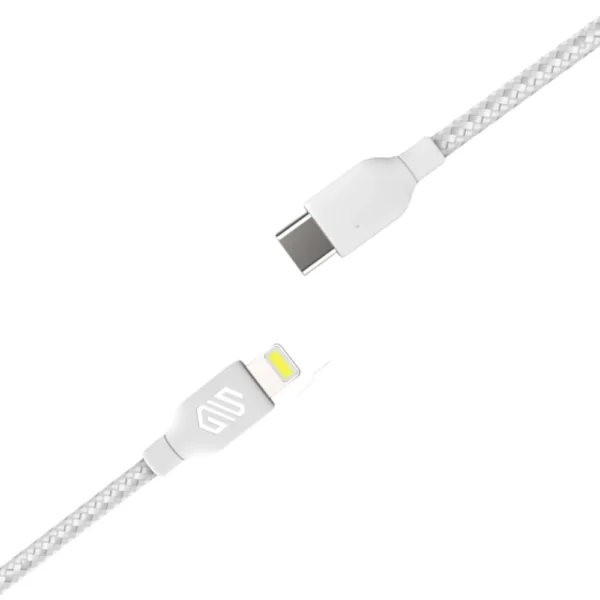 Smart Gate Cable braided USB-C to Lightning Fast, Shielded 1.8m White - Image 3