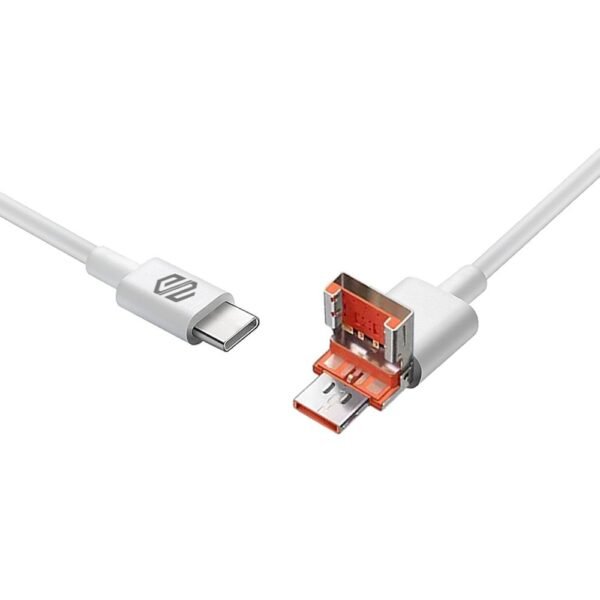 ⁦كابل سمارت جيت PVC 2 في 1 USB & Type-C إلى Type-C سريع بطول 1 متر - الأبيض⁩ - الصورة ⁦2⁩