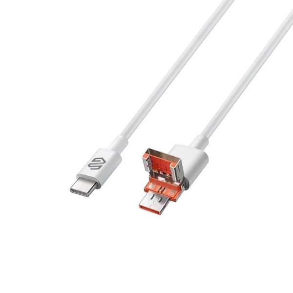 ⁦كابل سمارت جيت PVC 2 في 1 USB & Type-C إلى Type-C سريع بطول 1 متر - الأبيض⁩ - الصورة ⁦3⁩