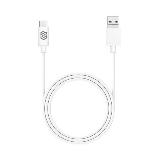 كابل سمارت جيت PVC 2 في 1 USB & Type-C إلى Type-C سريع بطول 1 متر - الأبيض - 1.80m