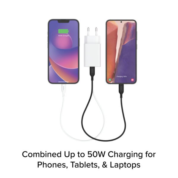 ⁦شاحن موفي  50 واط بمنفذ USB-C PD أبيض⁩ - الصورة ⁦4⁩