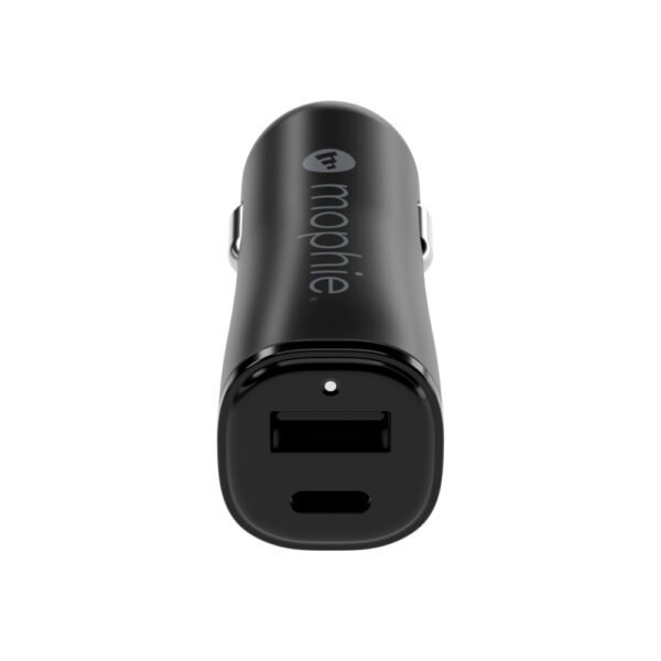 ⁦شاحن سيارة موفي بمنفذي USB-A وUSB-C بقوة 12 واط، أسود⁩ - الصورة ⁦2⁩