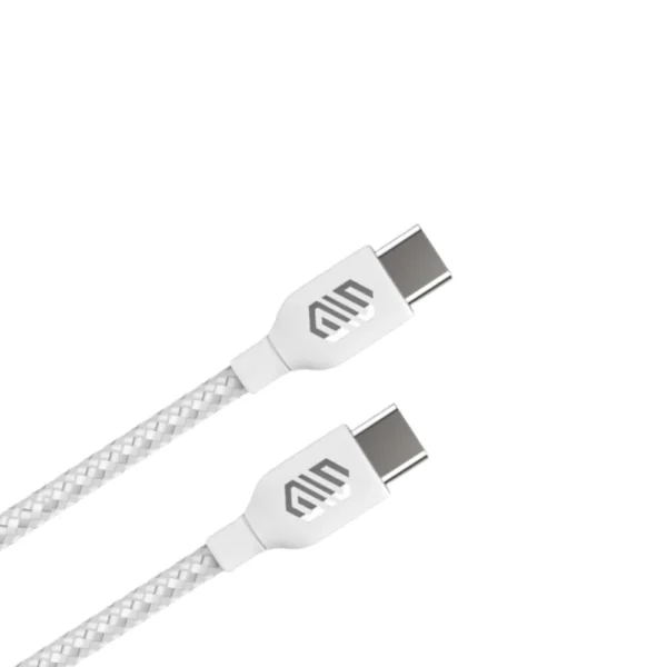 Smart Gate Cable braided USB-C to USB-C Fast, Shielded 1.8m White 1 Piece - Image 3