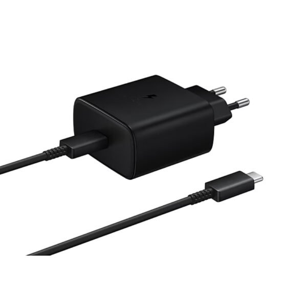 شاحن سامسونج 45 واط PD مع كابل USB-C (5 أمبير/1.8 متر) أسود